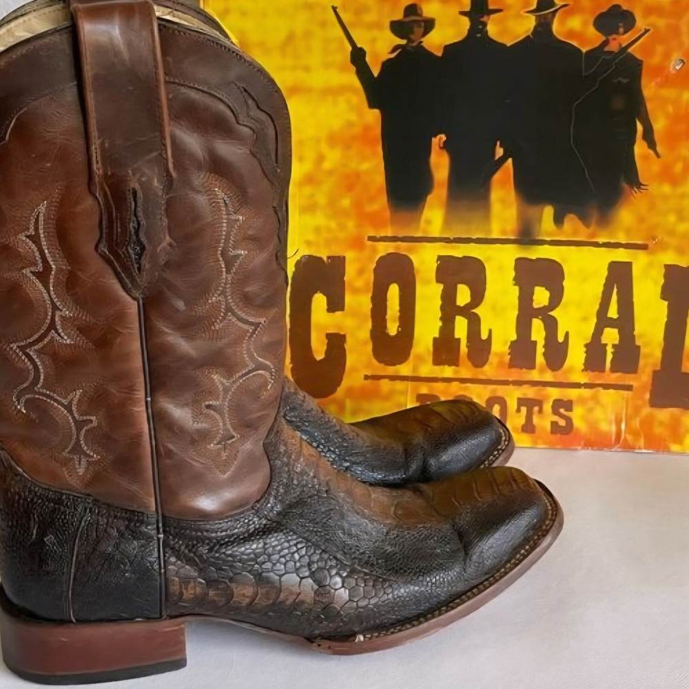 Corral Men’s Ostrich Leg Cowboy Boots - Picture 3 of 10